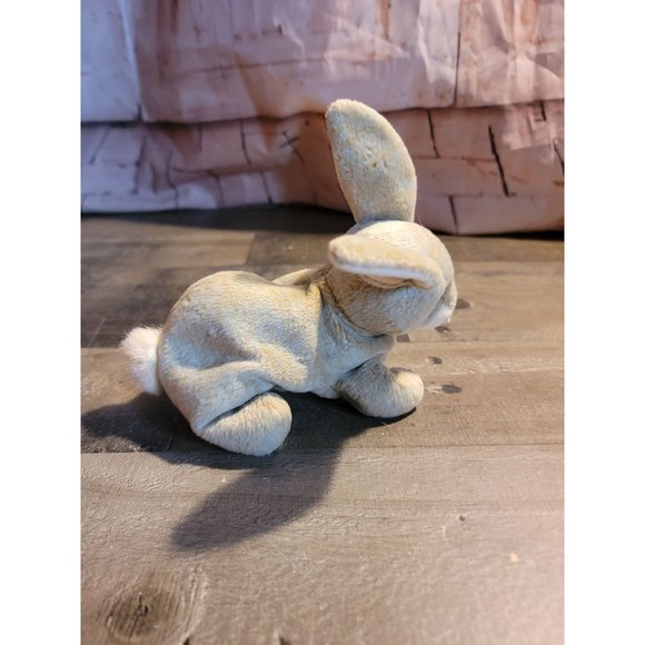 Grey rabbit hair bunny stuffed animal plush toy - Picture 4 of 6